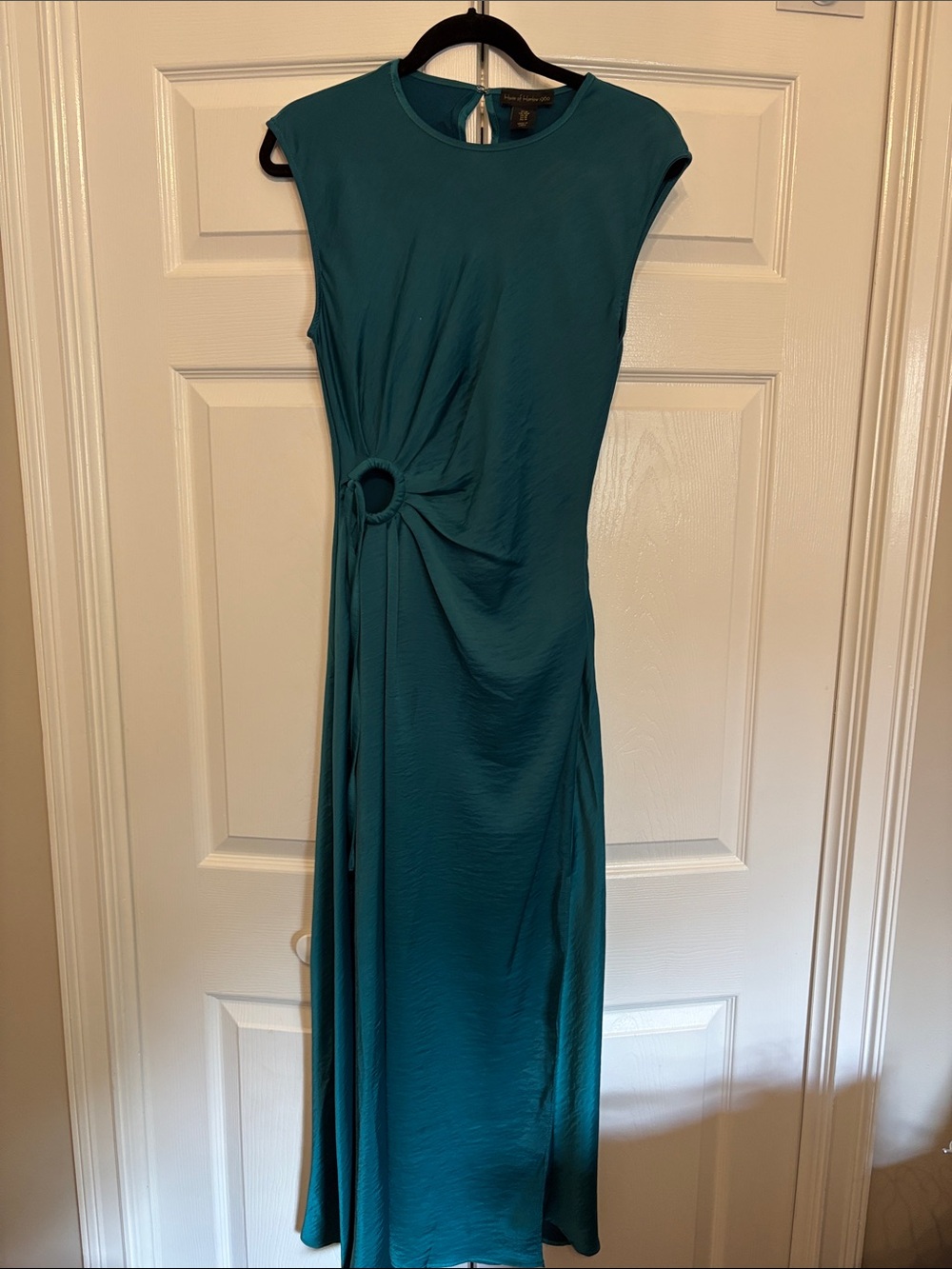 House of Harlow Teal Midi Dress with Side Ring Detail